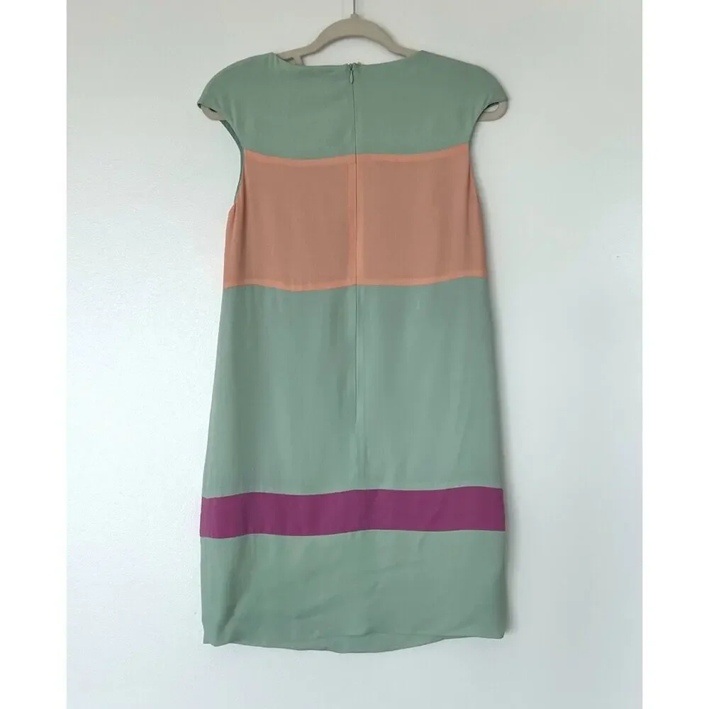 EUC Camilla and Marc Colorblock Shift Mini‎ Dress Pastel Sleeveless Size 4 AU 8